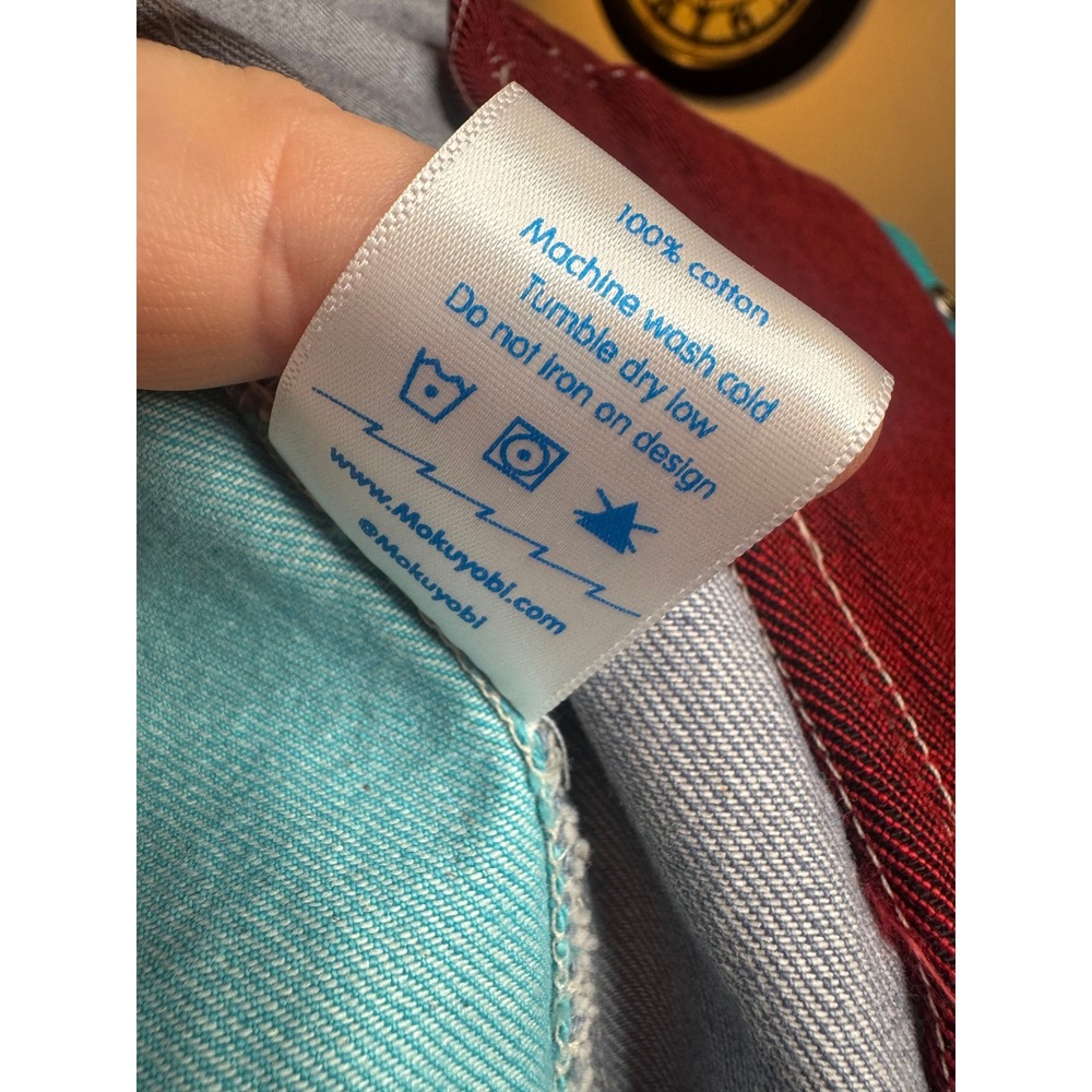 VTG Mokuyobi Rainbow Colorblock Denim Jacket Made in USA Dopamine Dressing XXS - Picture 11 of 16